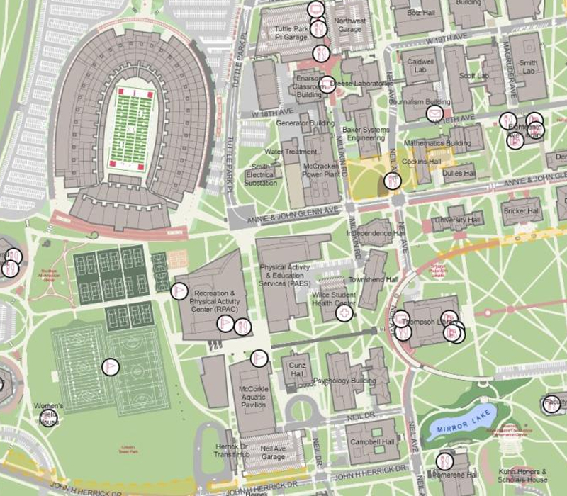 Map of Columbus campus