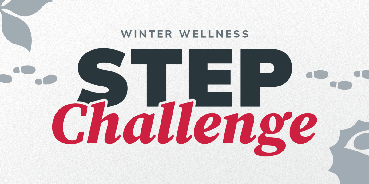 step challenge text with images of footprints