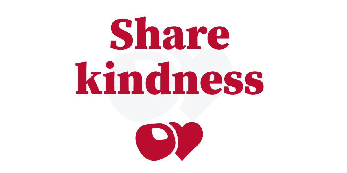 buckeye and heart image with Share Kindness text